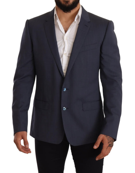 Blue Wool Slim Fit Jacket Coat MARTINI Blazer