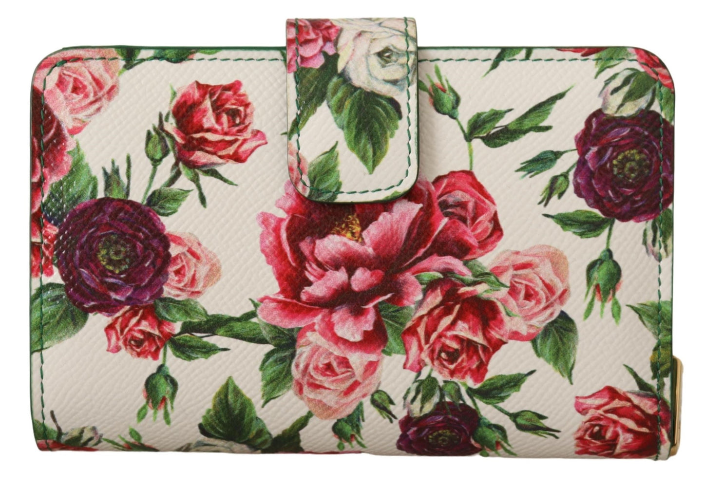 Multicolor Floral Leather Bifold Continental Clutch Wallet