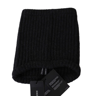Black Men Balaclava Cashmere Knit Neck Wrap Hat
