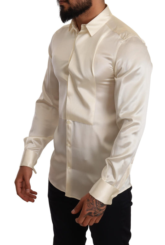 White GOLD Formal Tuxedo Dress Shirt