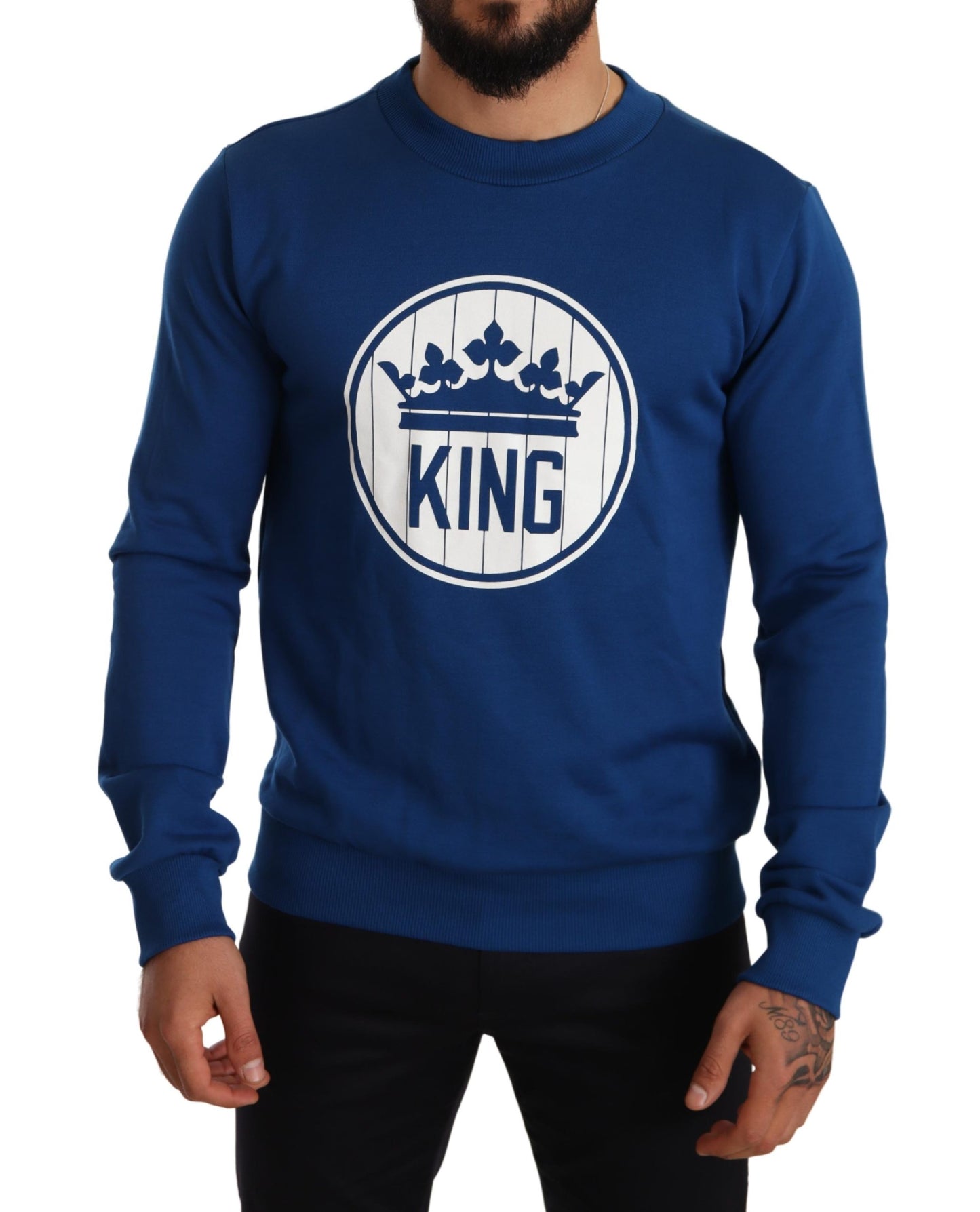 Blue Crown King Cotton Pullover Sweater