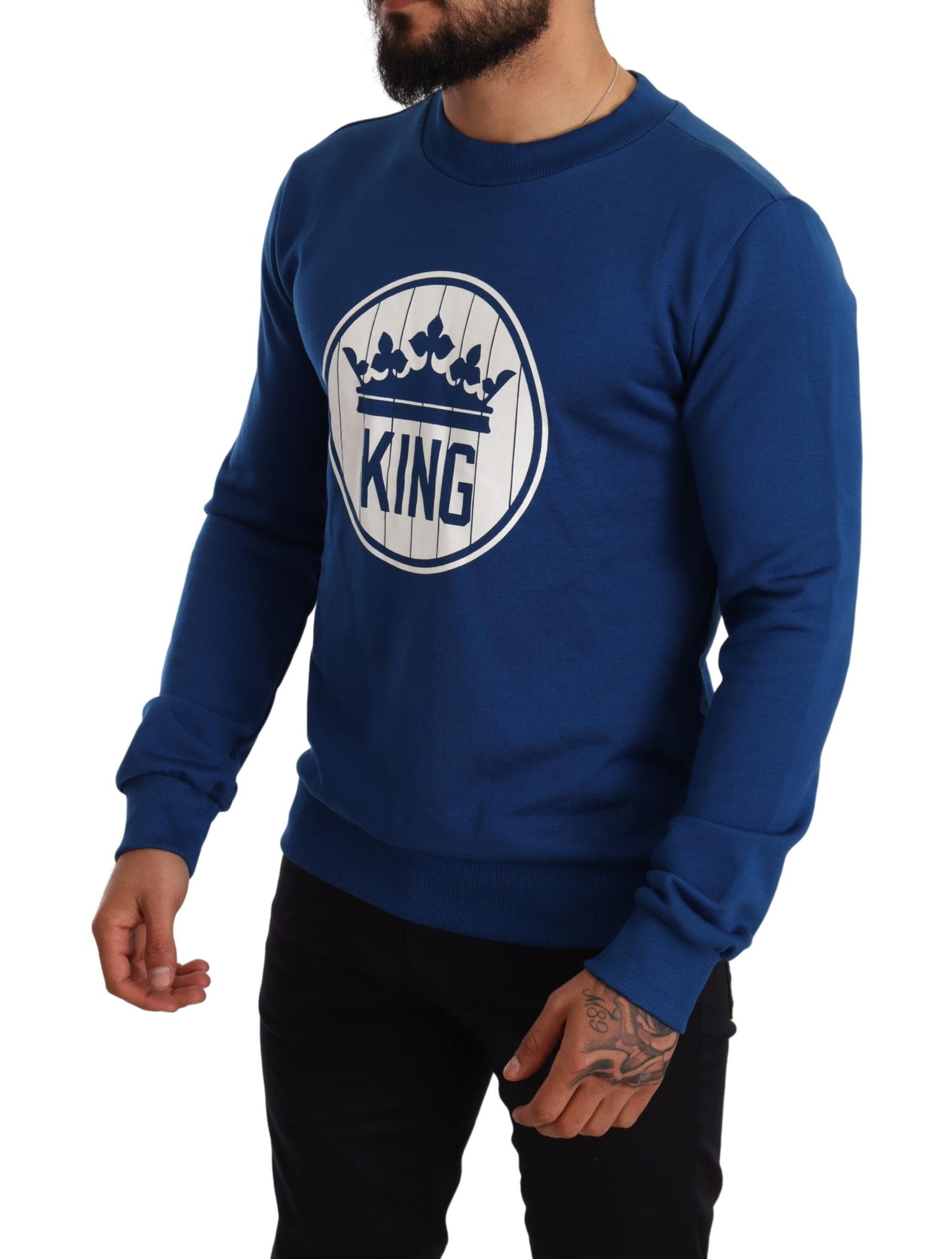 Blue Crown King Cotton Pullover Sweater