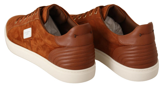 Light Brown Suede Leather Low Tops Sneakers
