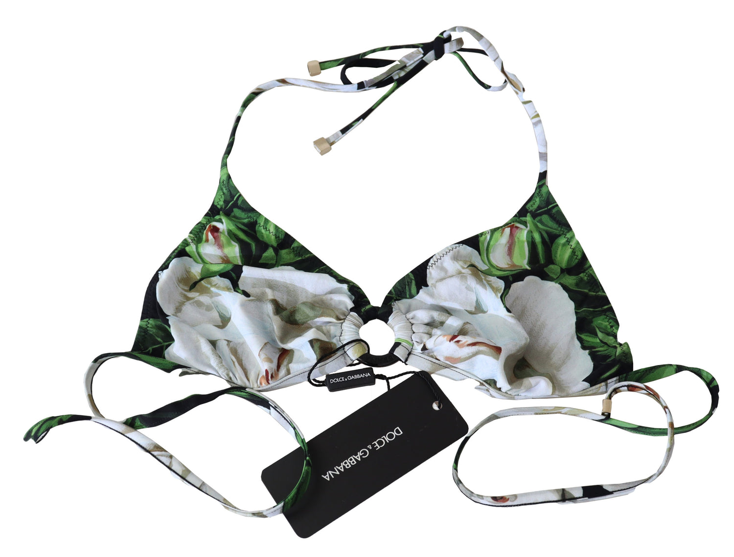Multicolor Floral Print Halter Swimwear Bikini Top