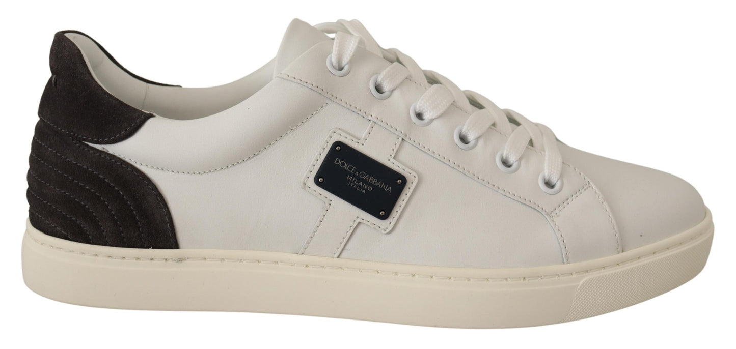 White Suede Leather Low Top Sneakers Shoes
