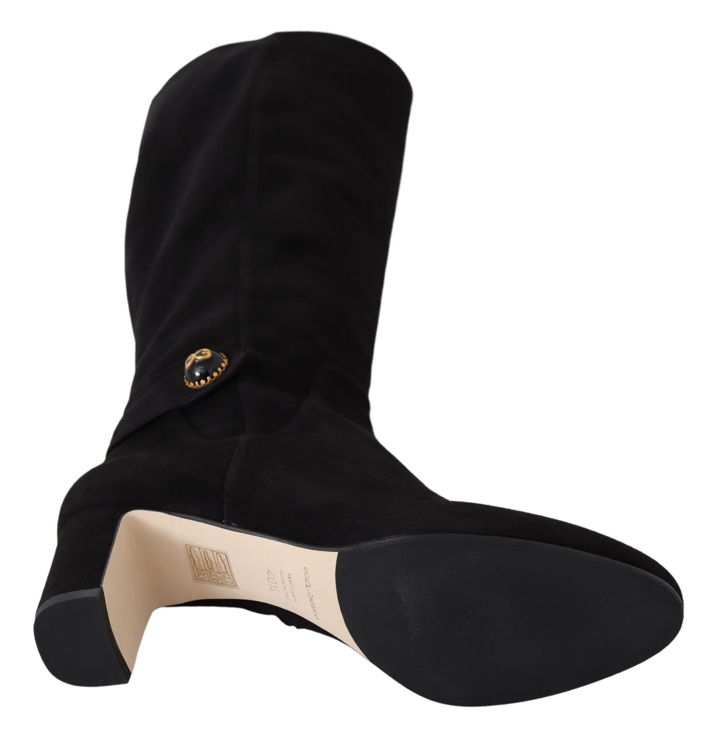 Black Leather Suede Vally Boots Shoes