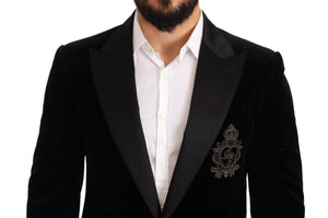 Velvet Gold Crown Jacket SICILIA Black Blazer