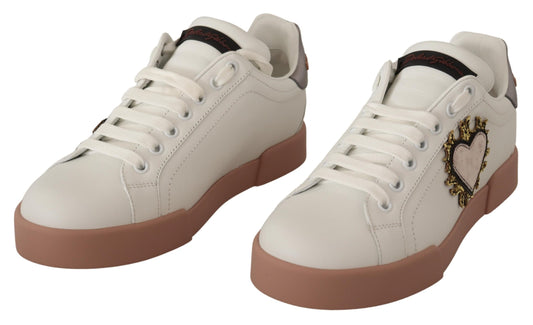 White Love Patch Portofino Sneakers Shoes