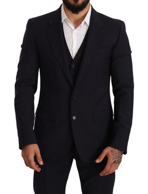 Blue Wool Slim Fit 3 Piece Set MARTINI Suit