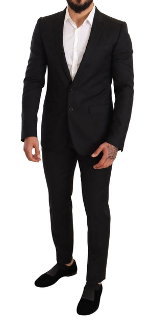 Black Logo Wool Slim Fit 2 Piece MARTINI Suit