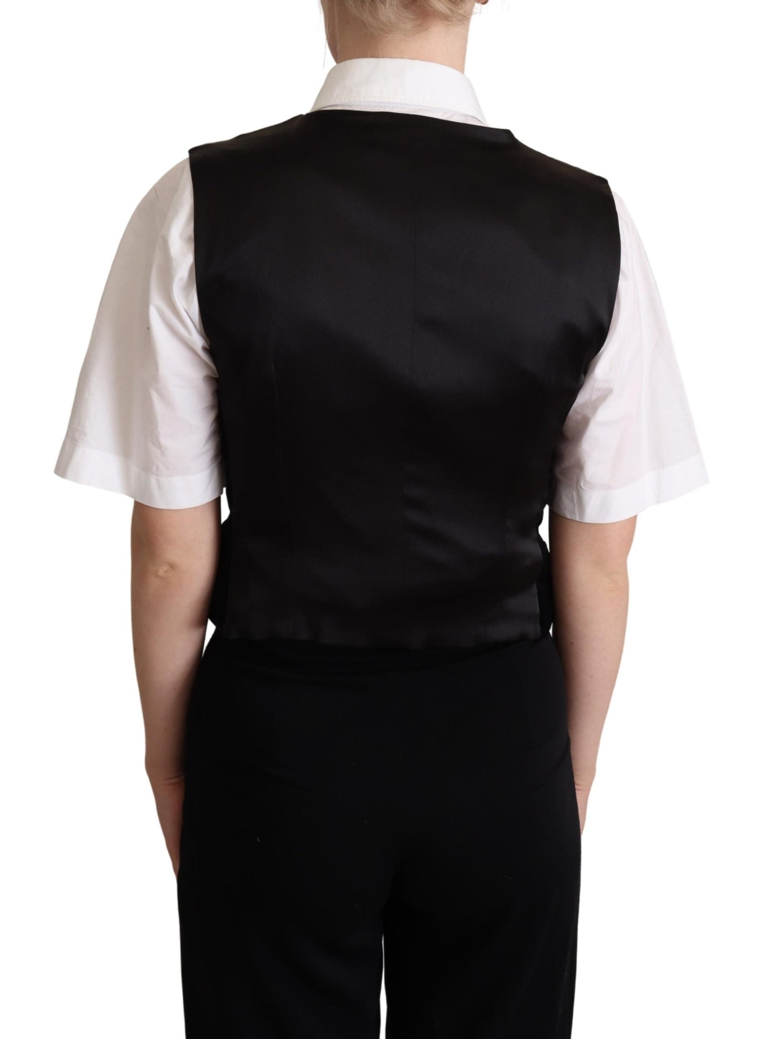 Black Velvet Sleeveless Waistcoat Vest