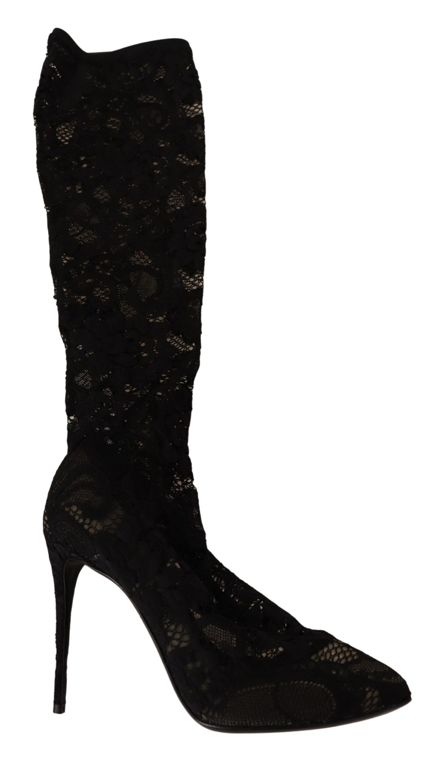 Black Taormina Lace Socks Boots Shoes
