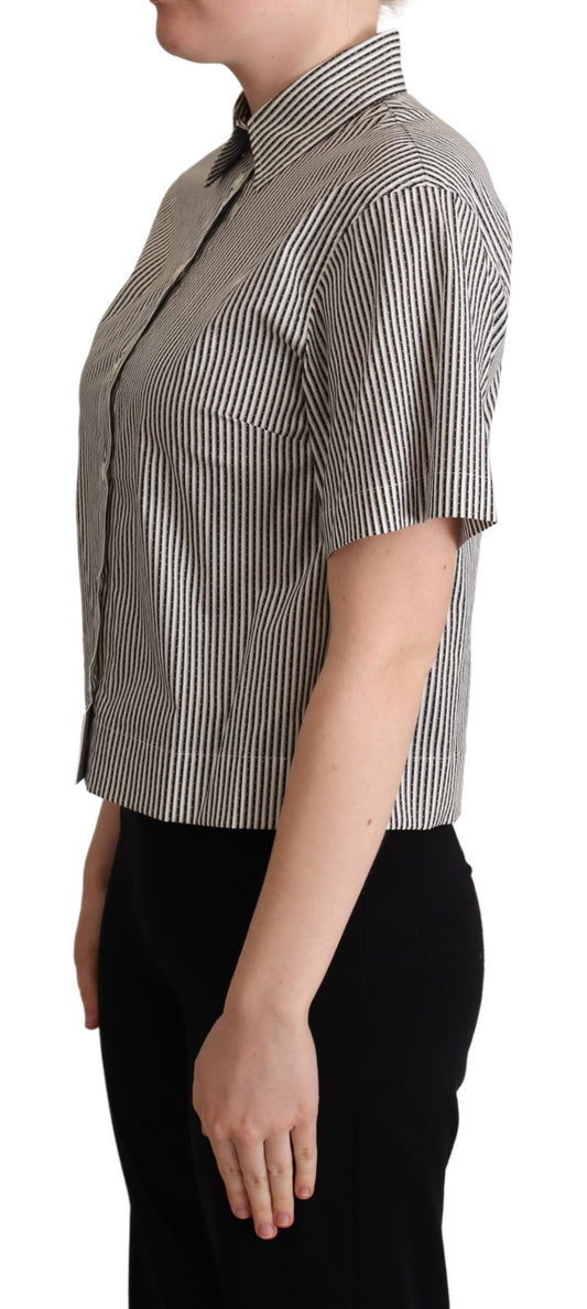 White Black Striped Cotton Shirt