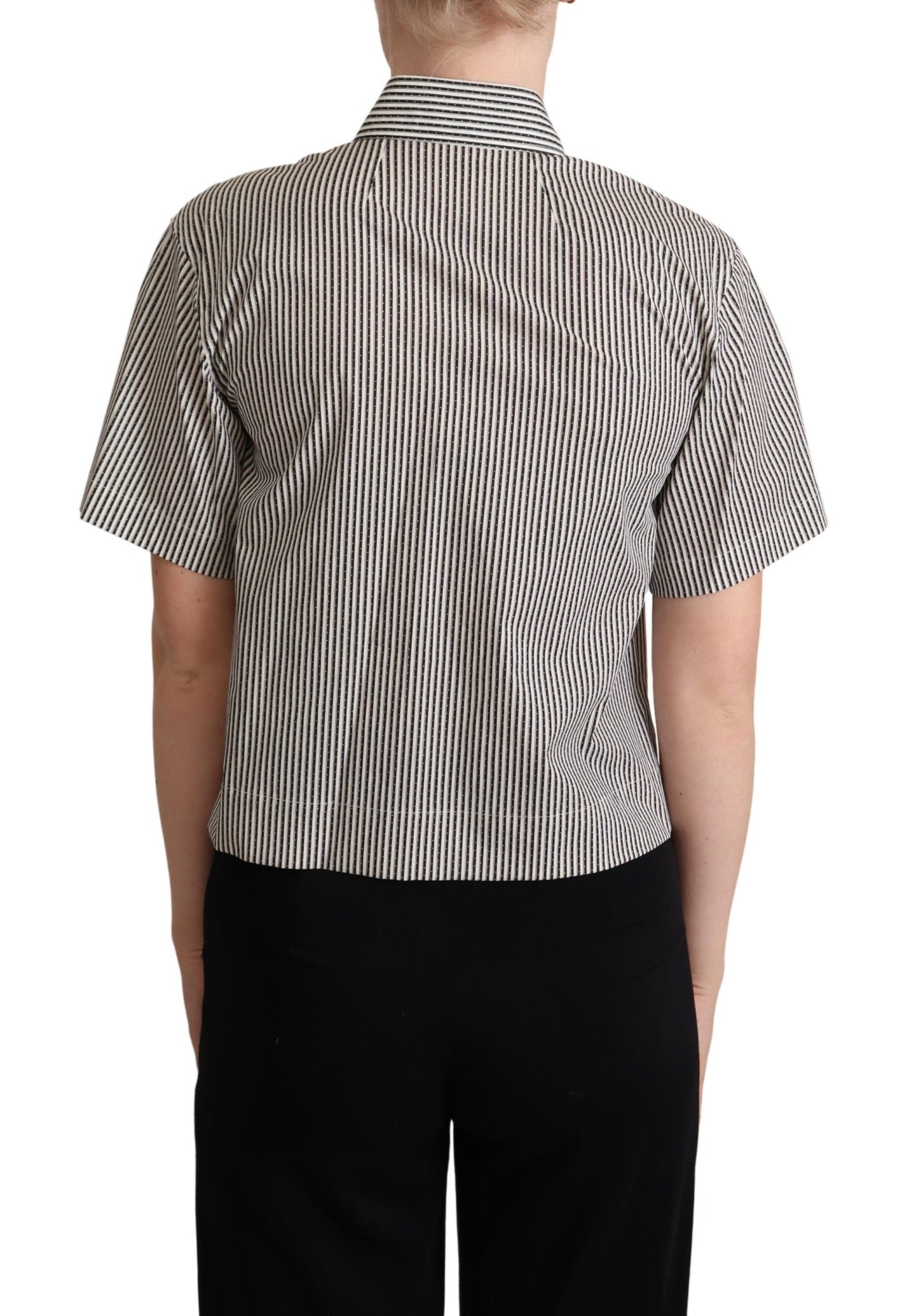 White Black Striped Cotton Shirt