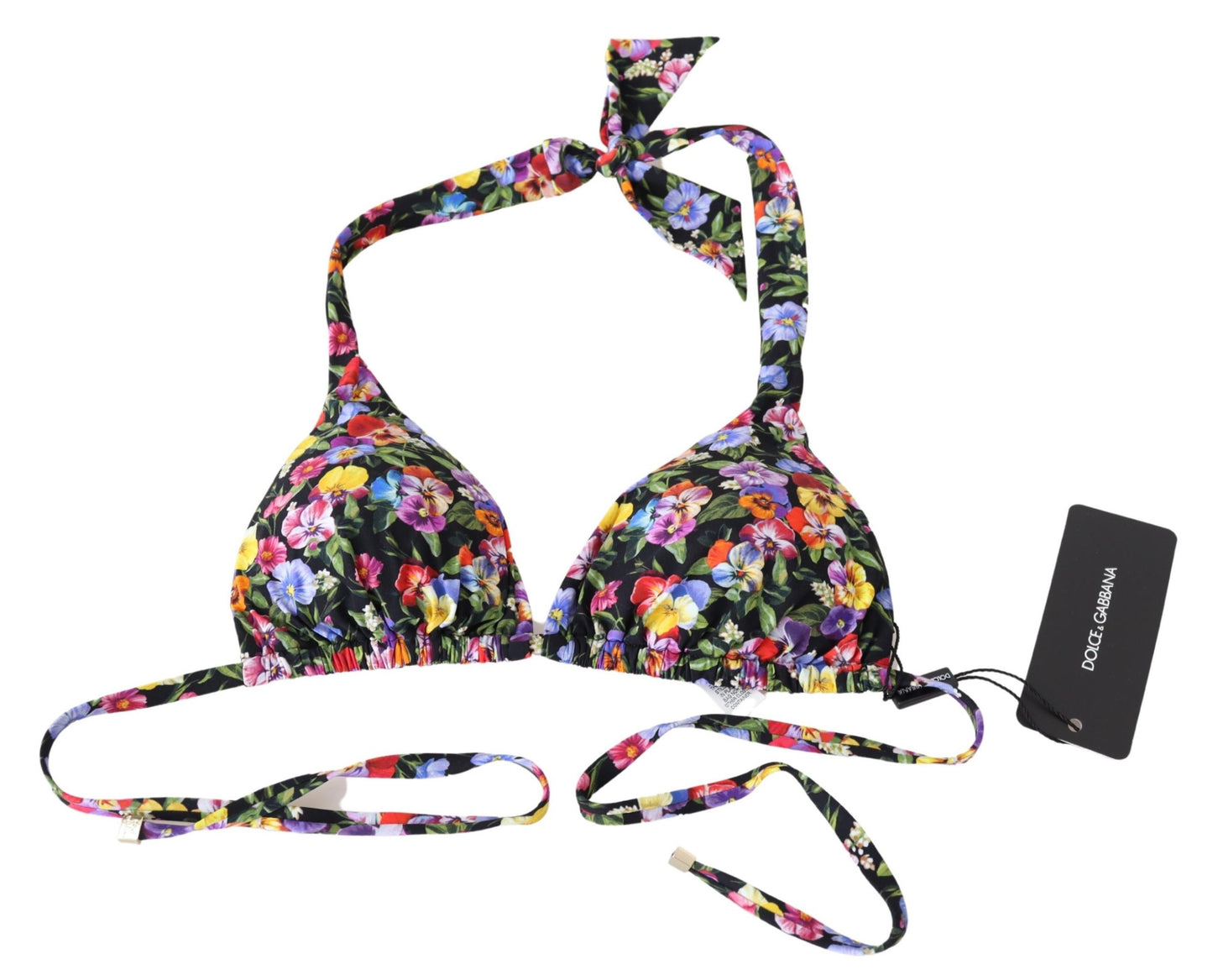 Black Floral Print Swimsuit Beachwear Bikini Tops