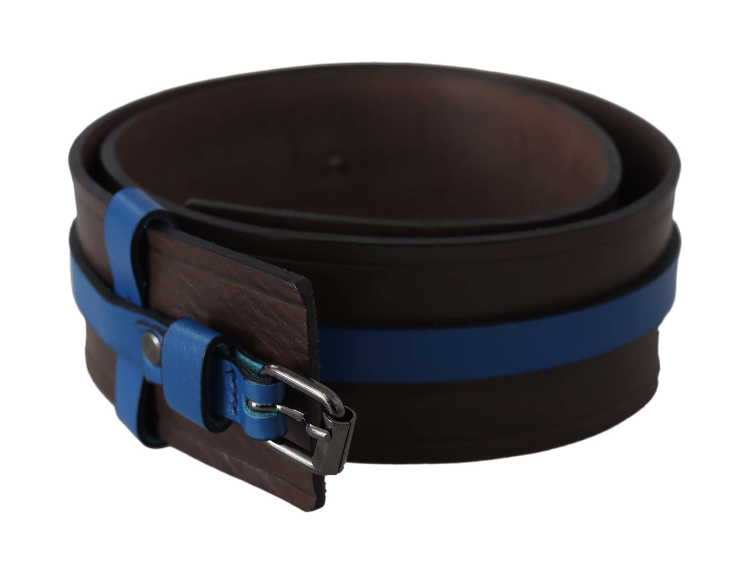 Brown Thin Blue Line Leather Buckle Belt