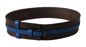 Brown Thin Blue Line Leather Buckle Belt