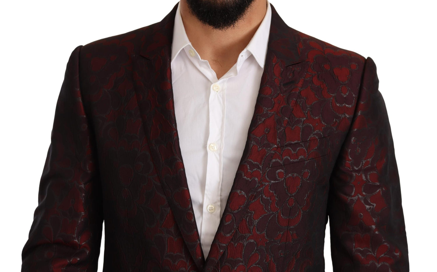 Red Brocade Slim 2 Piece Set MARTINI Suit