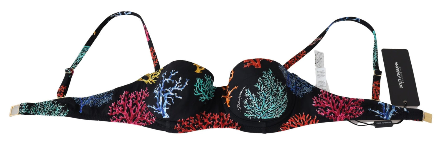 Black Corals Print Swimsuit Beachwear Bikini Tops