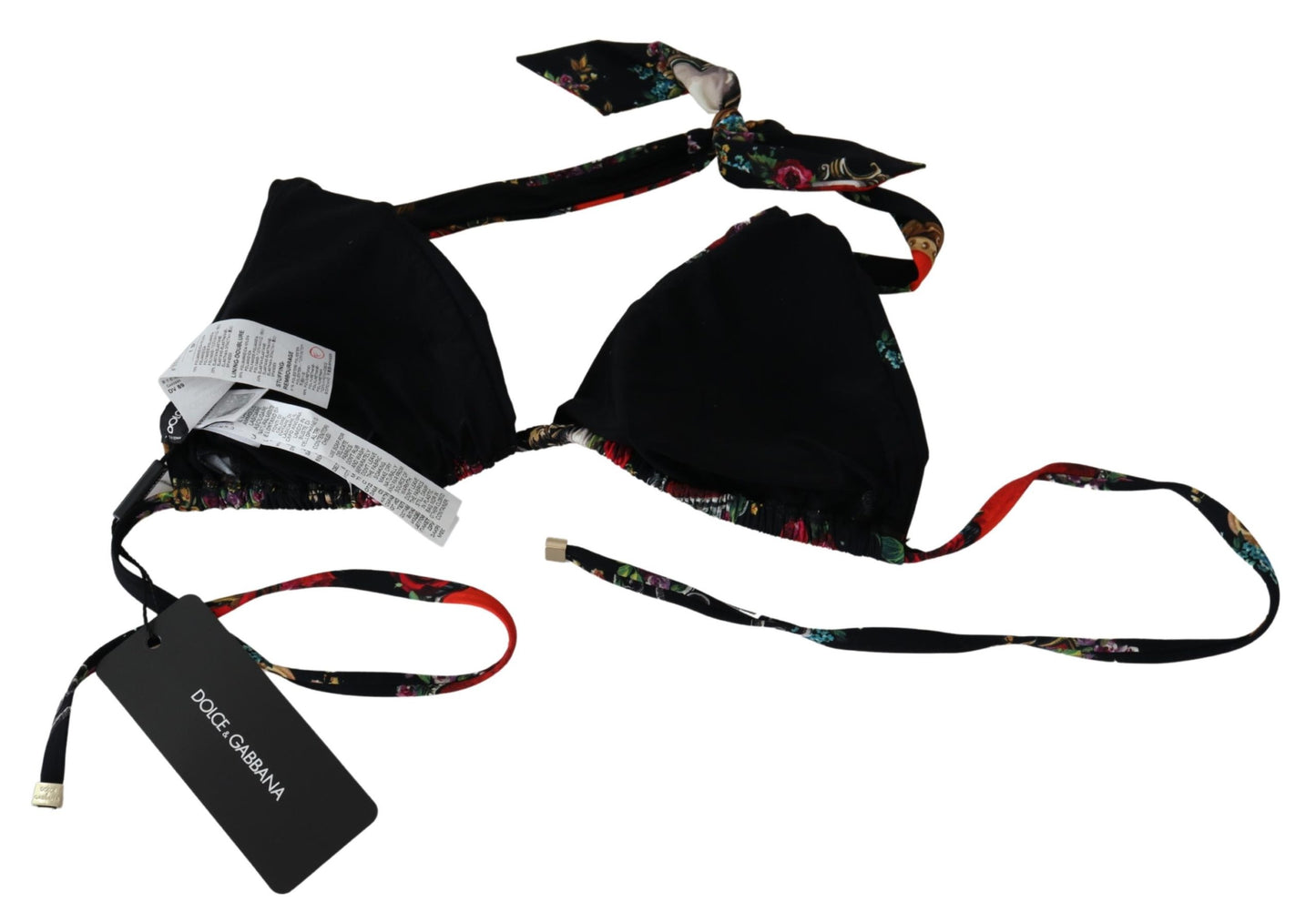 Black Heart Print Swimsuit Beachwear Bikini Tops