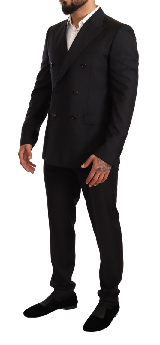 Black Wool Slim 2 Piece Set TAORMINA Suit