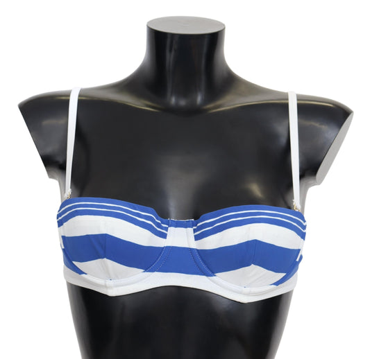 Blue White Stripes Women Beachwear Bikini Tops