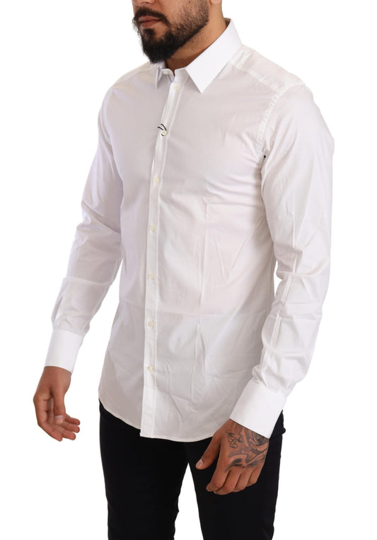 White Cotton Stretch Formal Shirt