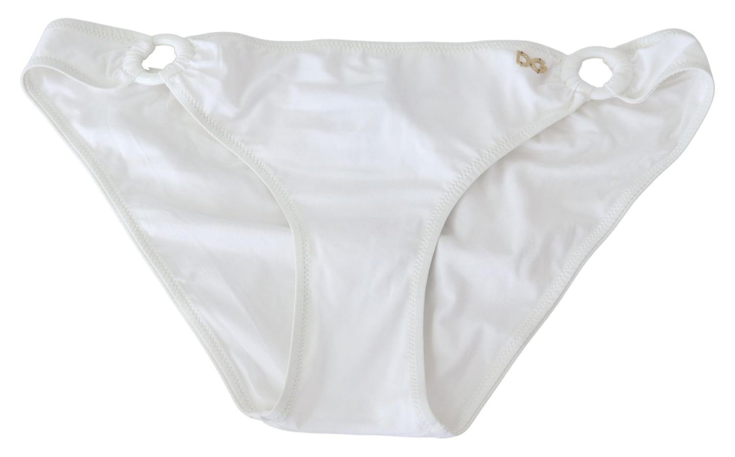 White Nylon Solid Halter Two Piece Swimwear Bikini