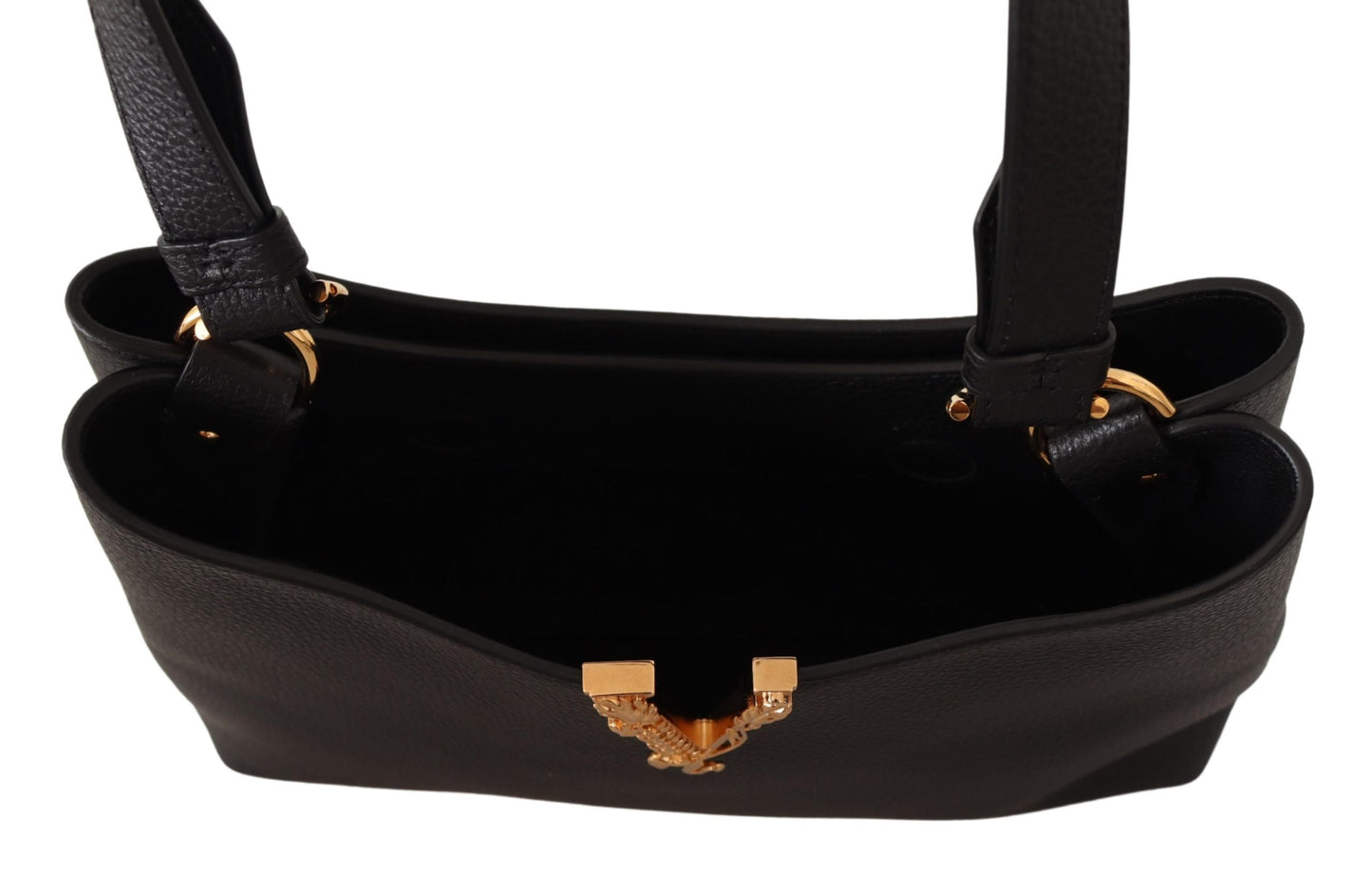 Black Calf Leather Small Hobo Shoulder & Handbag