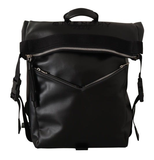 Black Calf Leather Downtown Backpack