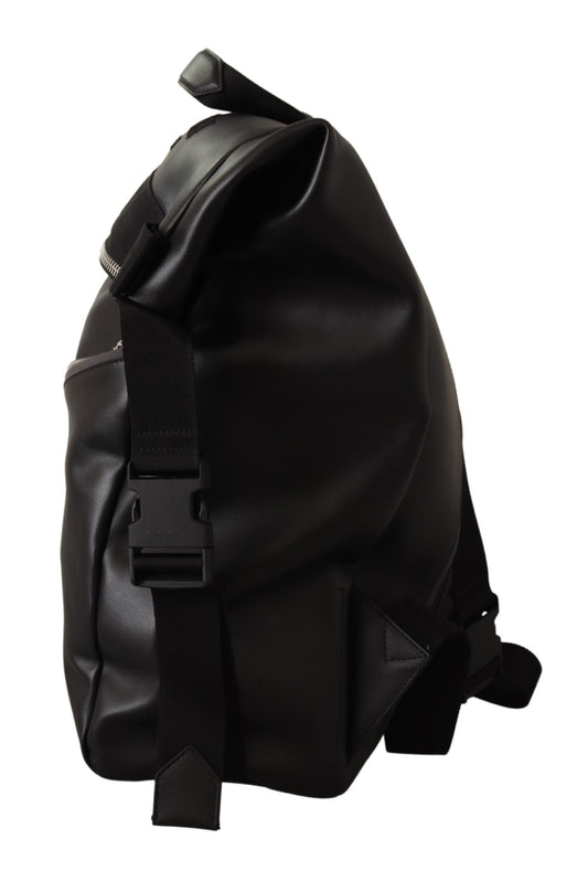 Black Calf Leather Downtown Backpack