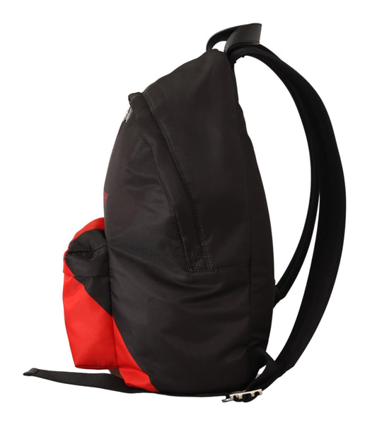 Red & Black Nylon Urban Backpack