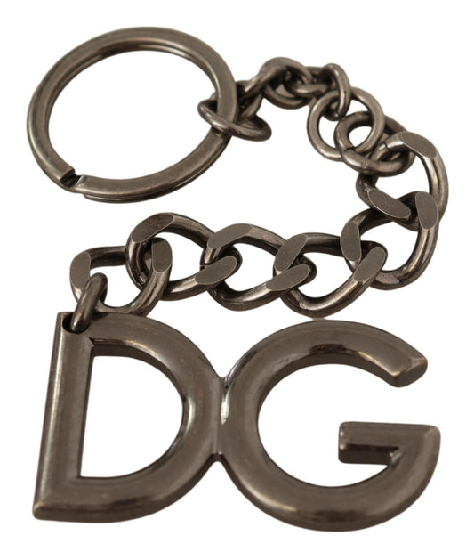 Silver Tone Metal Chain DG Logo Keychain
