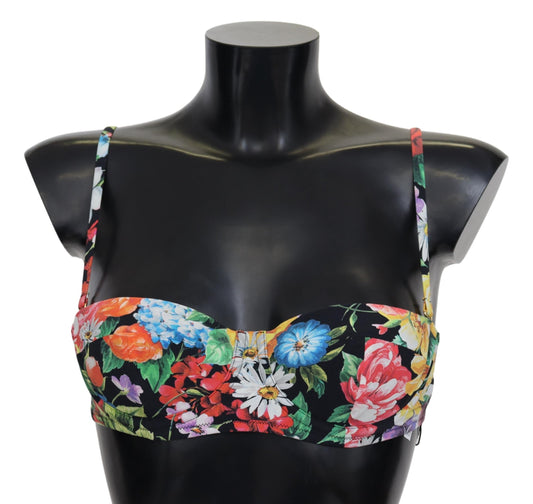 Multicolor Floral Print Swimwear Bikini Tops