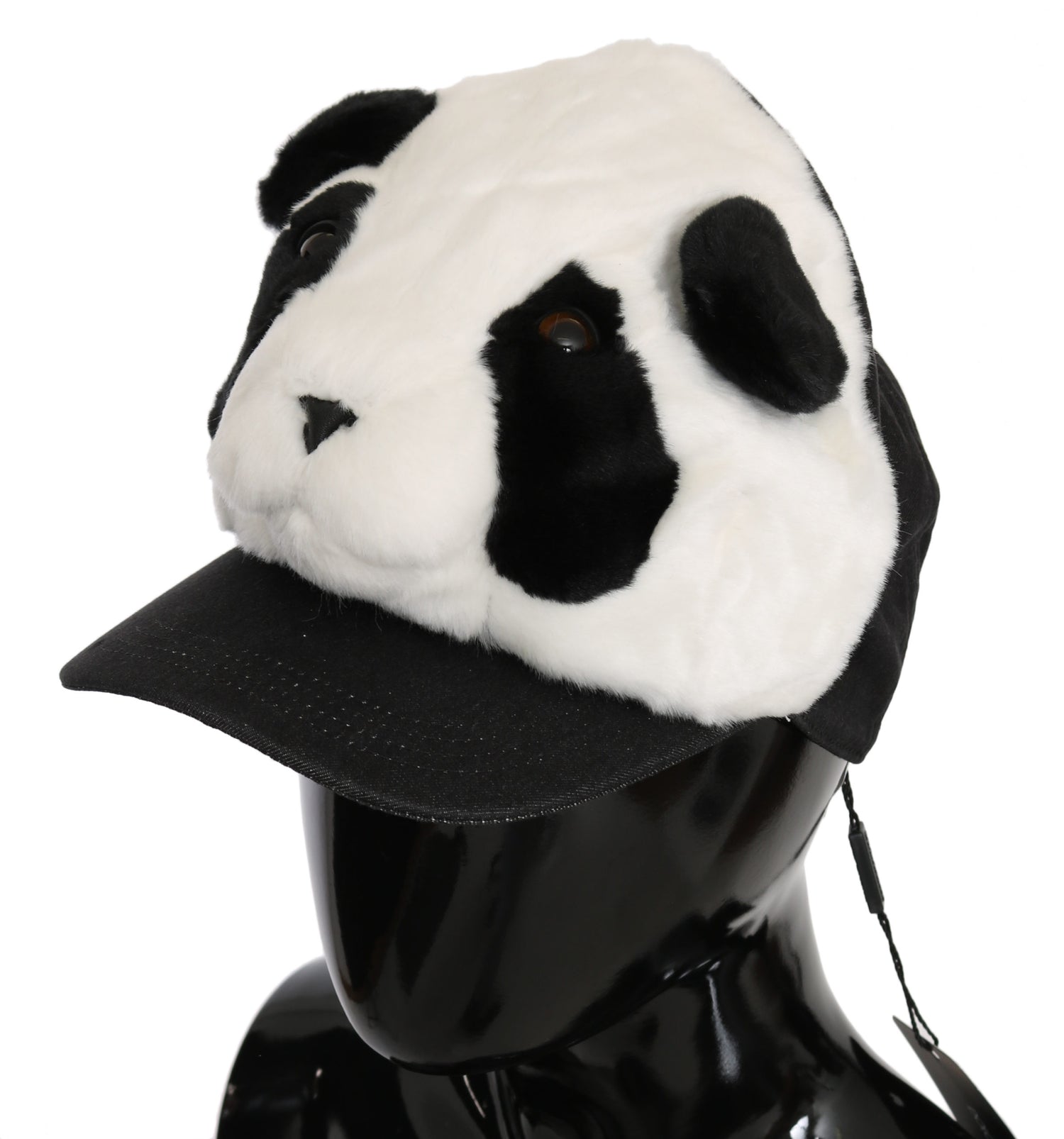 Black White Panda Fur Baseball Cotton Hat
