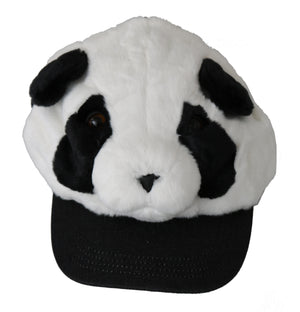 Black White Panda Fur Baseball Cotton Hat