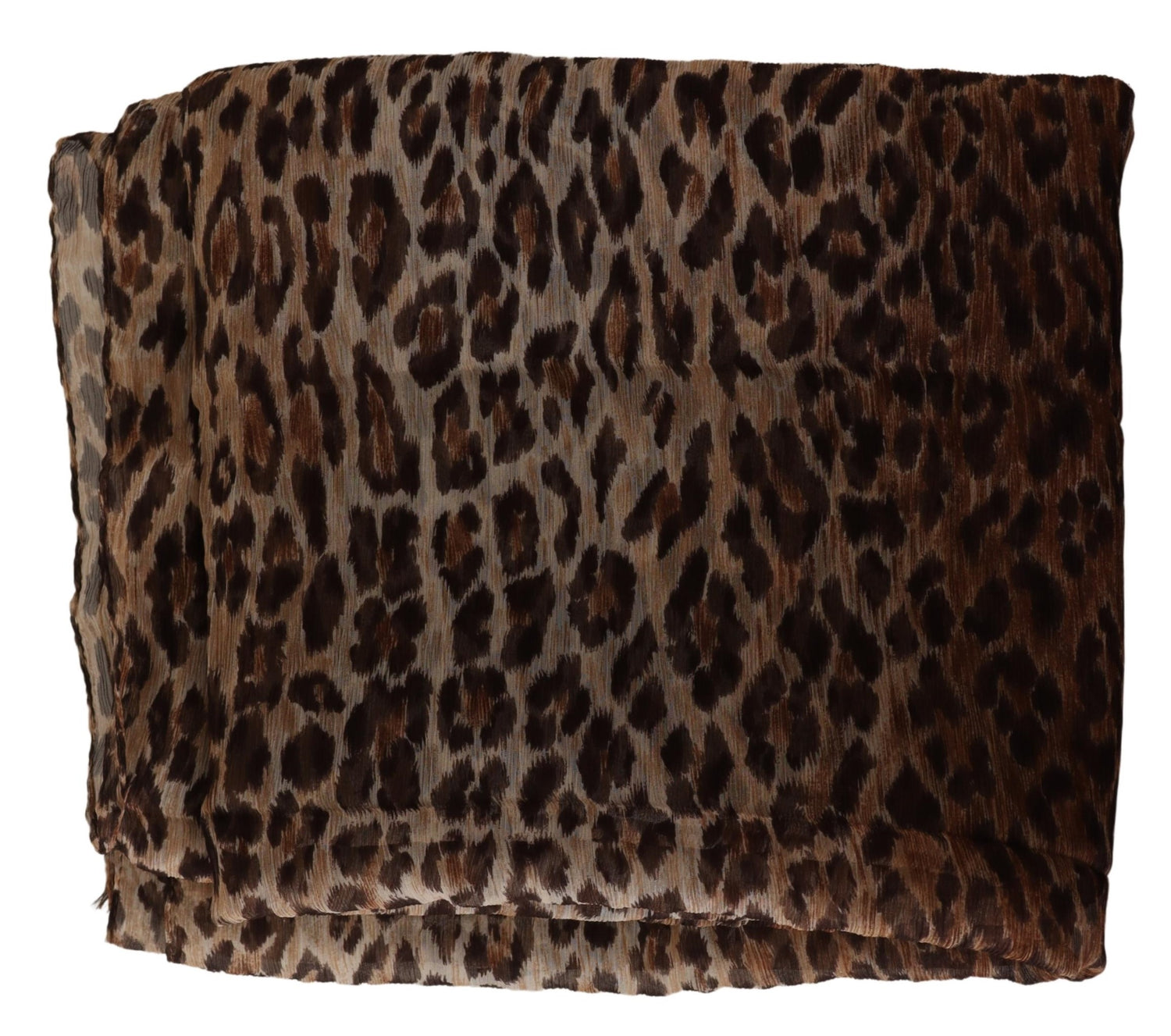 Brown Leopard Print Silk Wrap Shawl Scarf