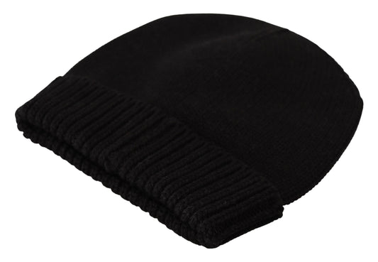 Gray Wool Knit Winter Men Beanie Melange Hat