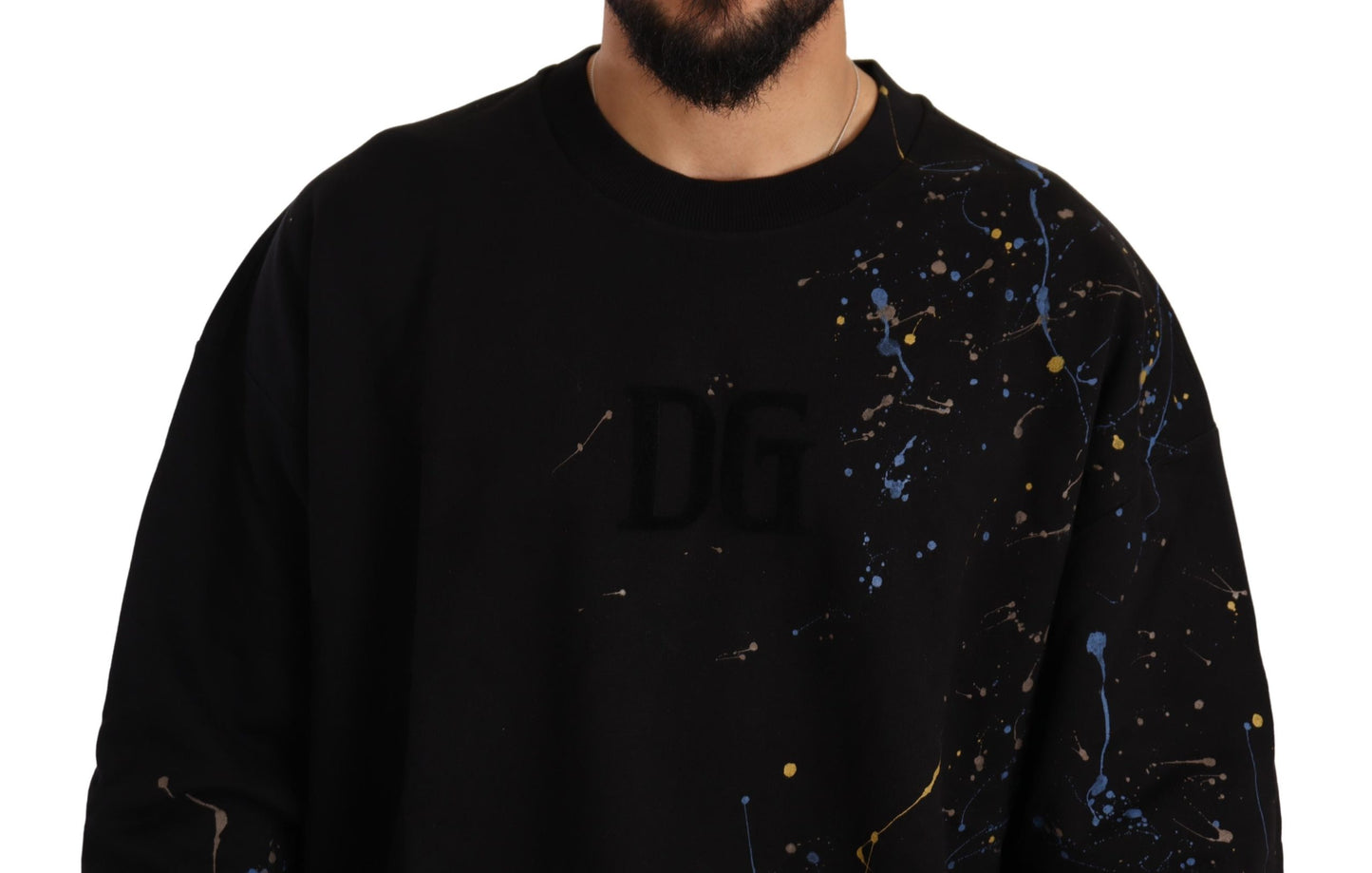 Black DG Logo Cotton Pullover Sweater