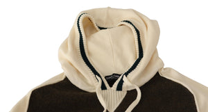 Beige Wool Hooded Pullover Sweater