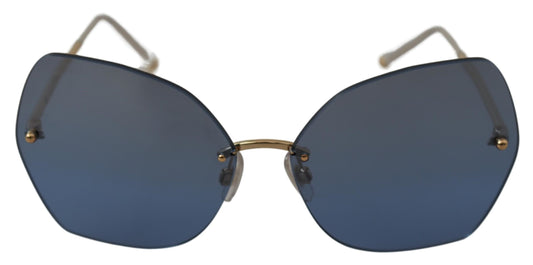 Blue Mirror Gold Gradient Women Sunglasses