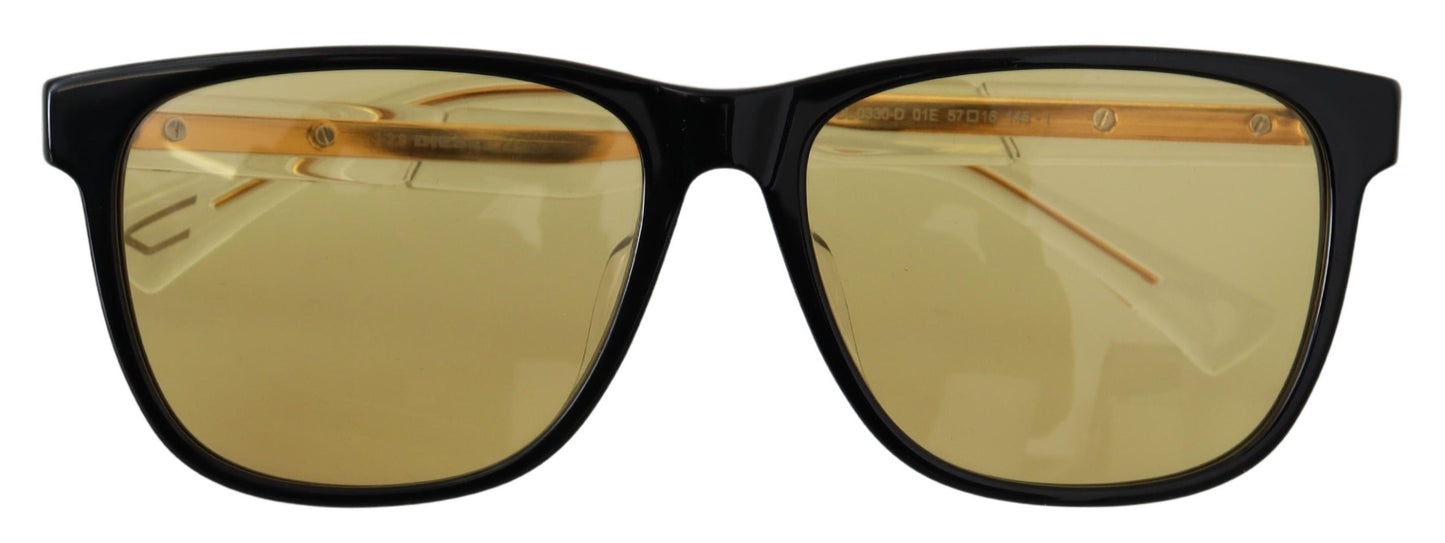 Black Frame DL0330-D 01E 57 Yellow Transparent Lenses Sunglasses