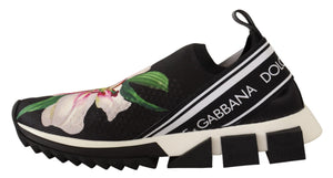 Black Floral Sorrento Low Top Sneakers Shoes