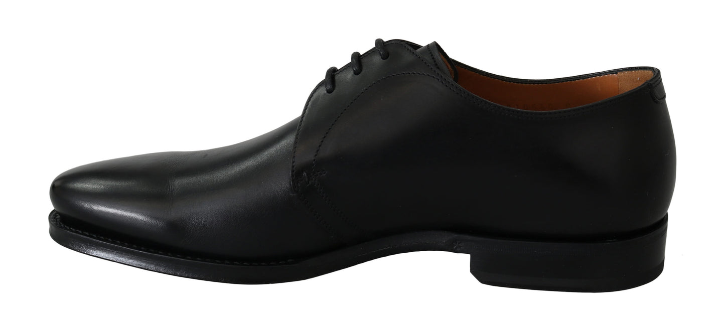 Black Calfskin Lace Up Men Formal Derby Shoes