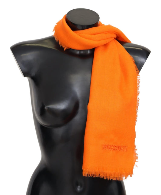Orange Wool Unisex Neck Warmer Scarf