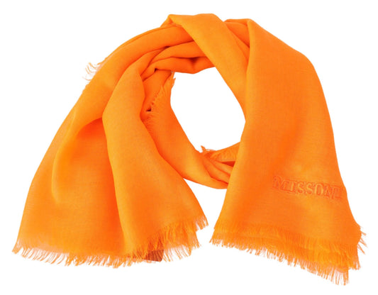 Orange Wool Unisex Neck Warmer Scarf