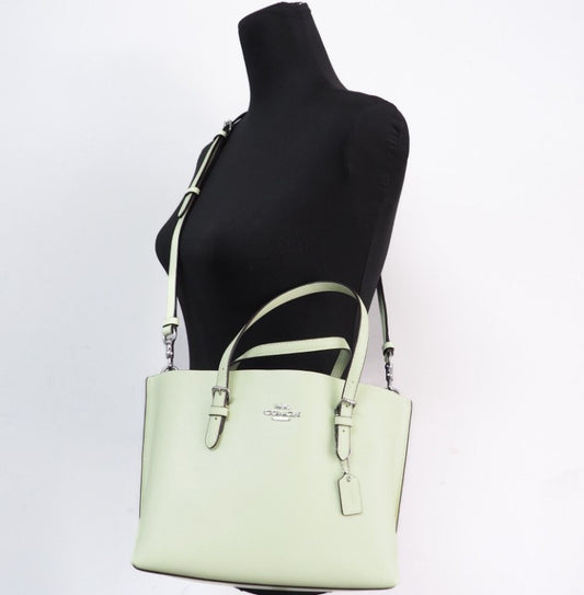 (C4084) Mollie 25 Pale Lime Small Leather Tote Crossbody Handbag Purse