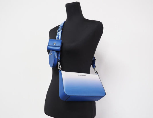 Jet Set Electric Blue Gradient Crossbody Tech Attachment Bag Purse