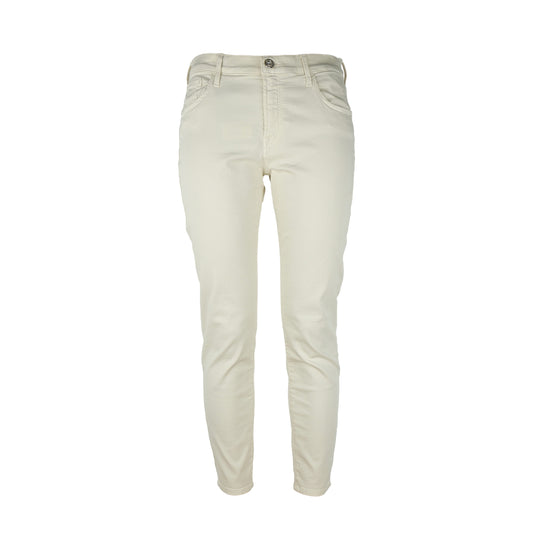 White Cotton Kimberly Crop Jeans & Pants