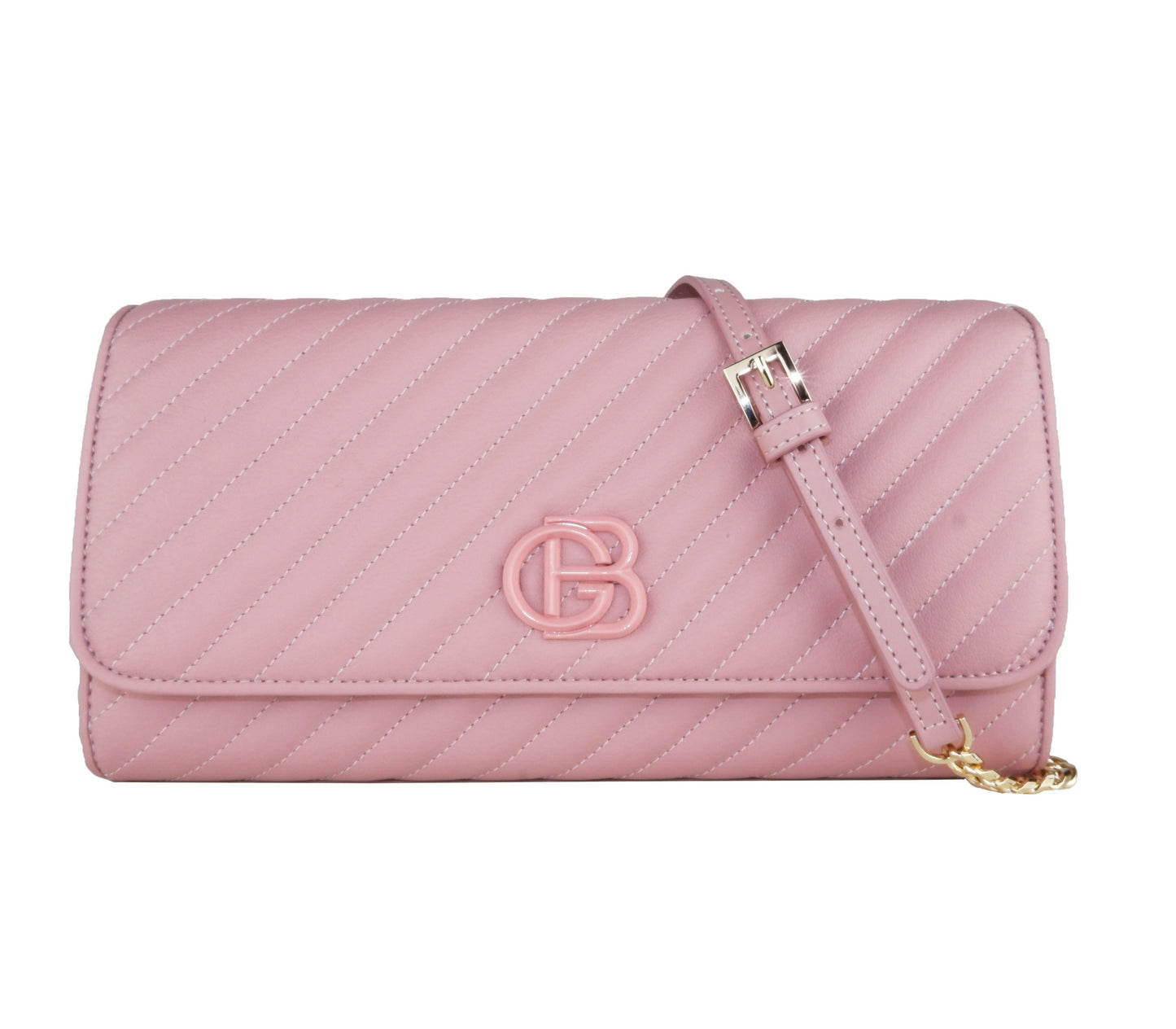 Pink Calf Leather Crossbody Shoulder Bag